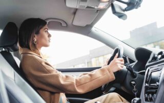 woman driving a car